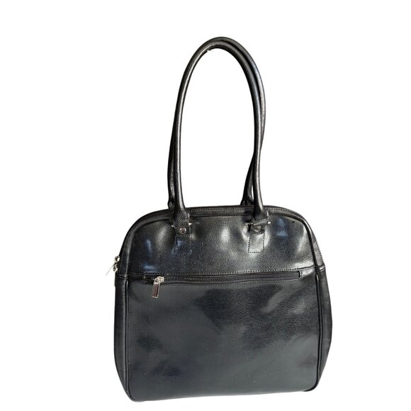 Cleo & Patek Leather Shoulder Bag Women's Black Modern Everyday Chic - Picture 7 of 9